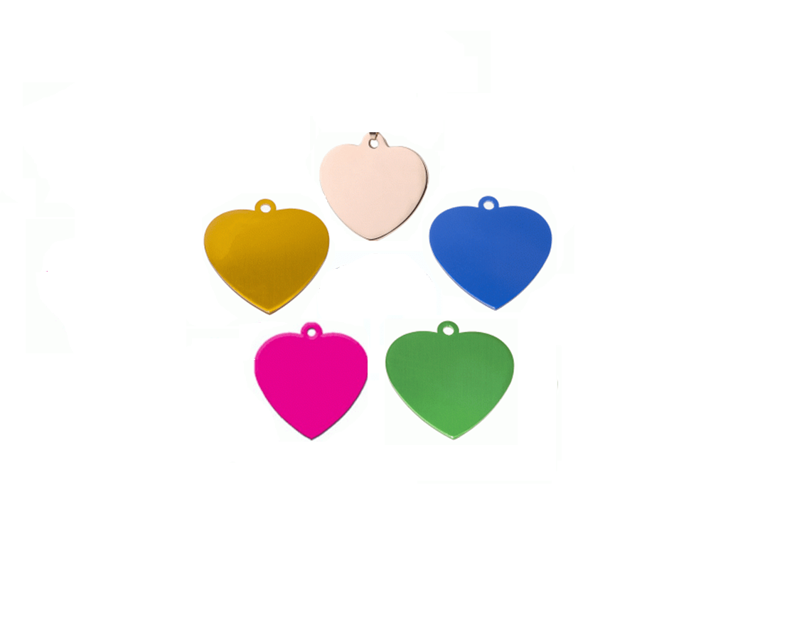 ID Heart In Aluminum Various Colors Size 35 * 36mm